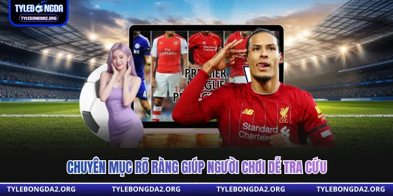 Chuyên mục rõ ràng giúp người chơi dễ tra cứu